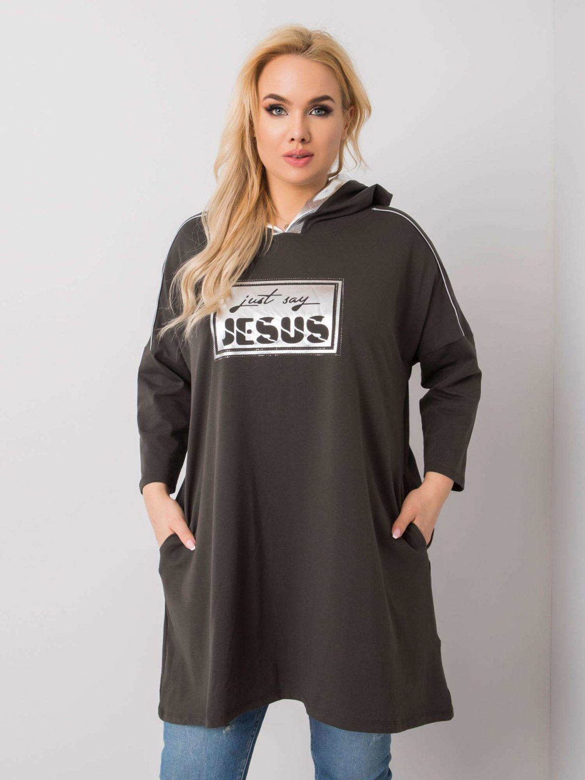 Ciemna khaki tunika Zoe