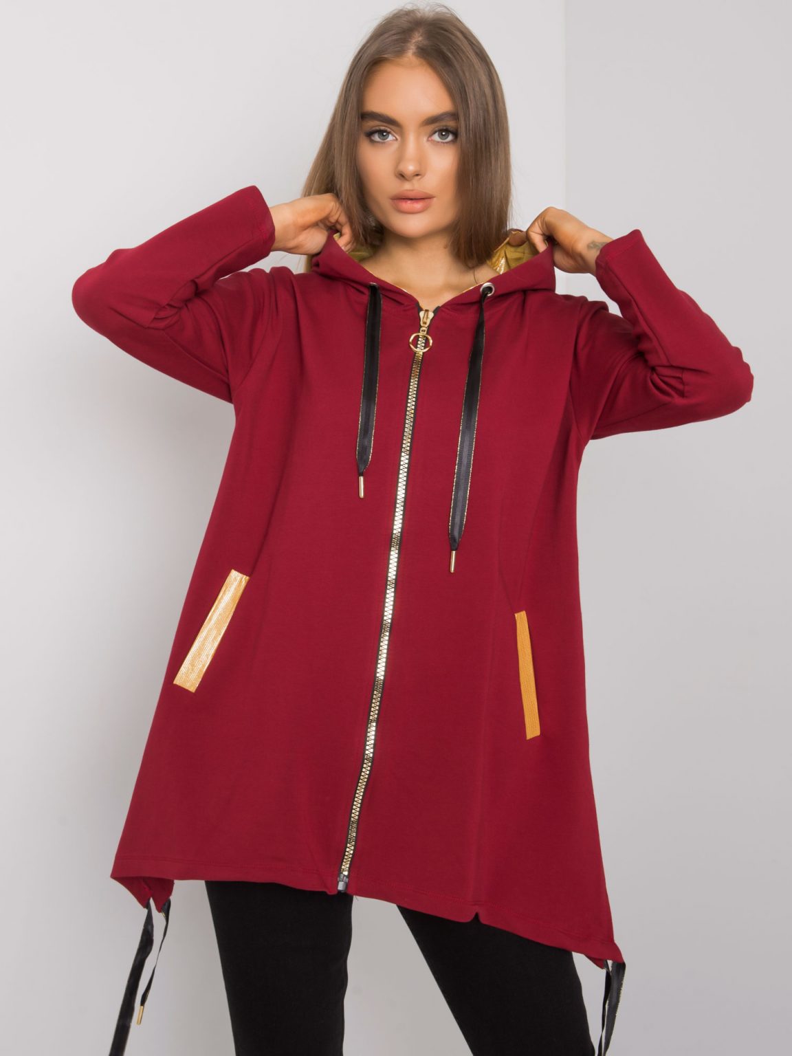 Bordowa bluza rozpinana Narissa