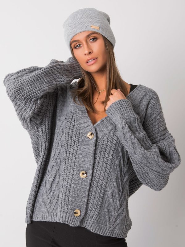 Szara czapka basic RUE PARIS