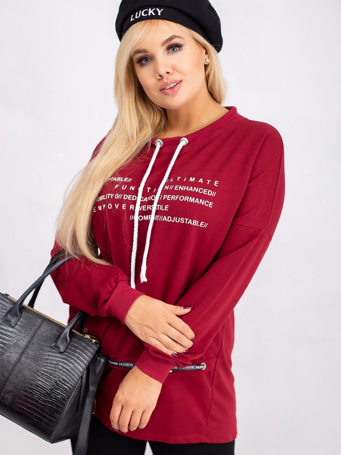 Bordowa bluza plus size Aspiration