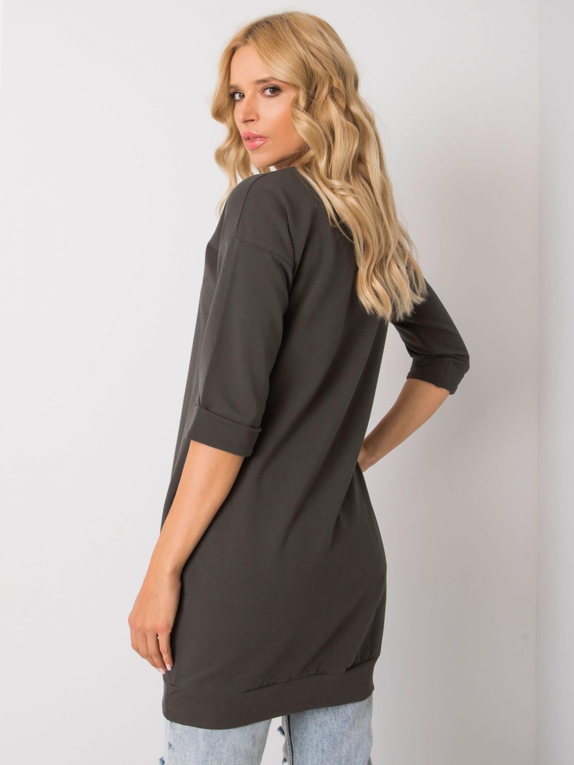 Ciemna khaki bluza z kieszeniami Iveta