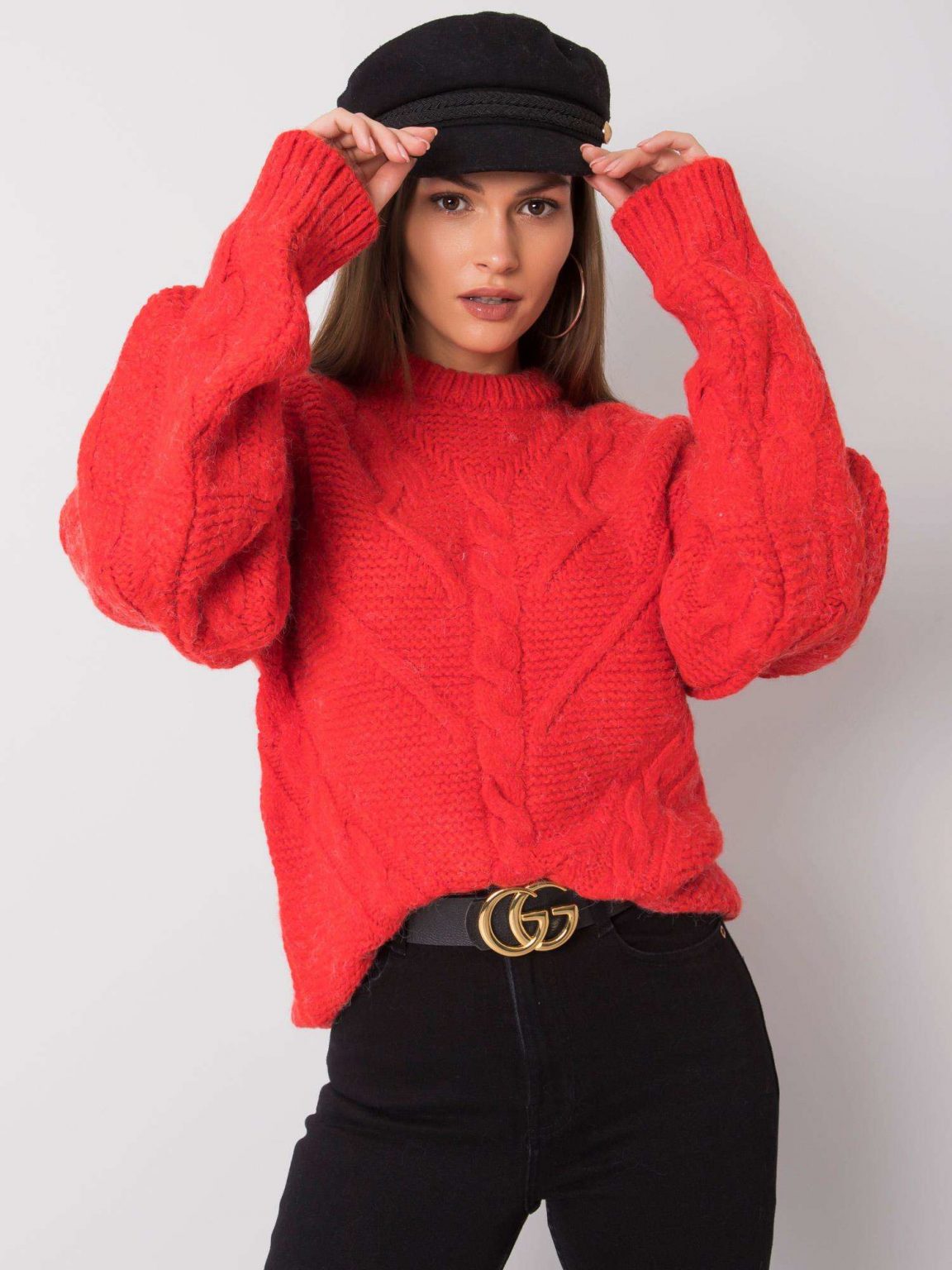 Czerwony sweter Mia RUE PARIS