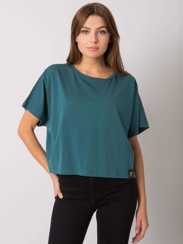 Ciemnozielony luźny t-shirt Imogene FOR FITNESS