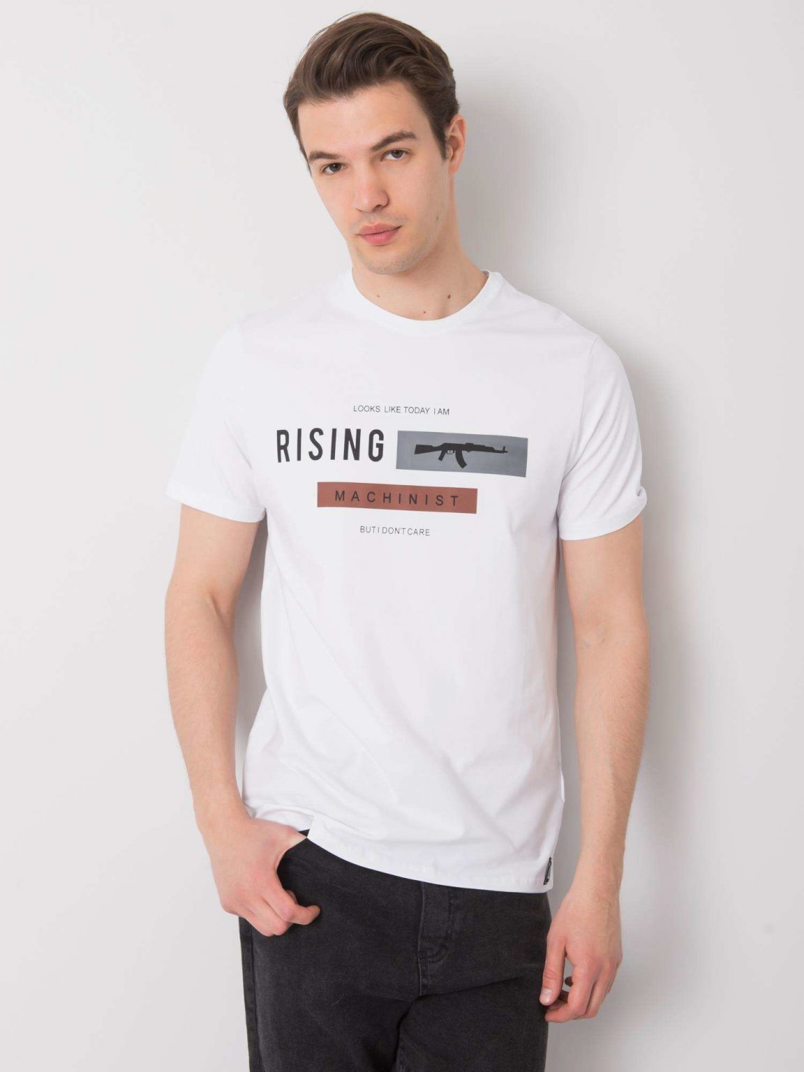 Biały t-shirt męski z bawełny Vance LIWALI