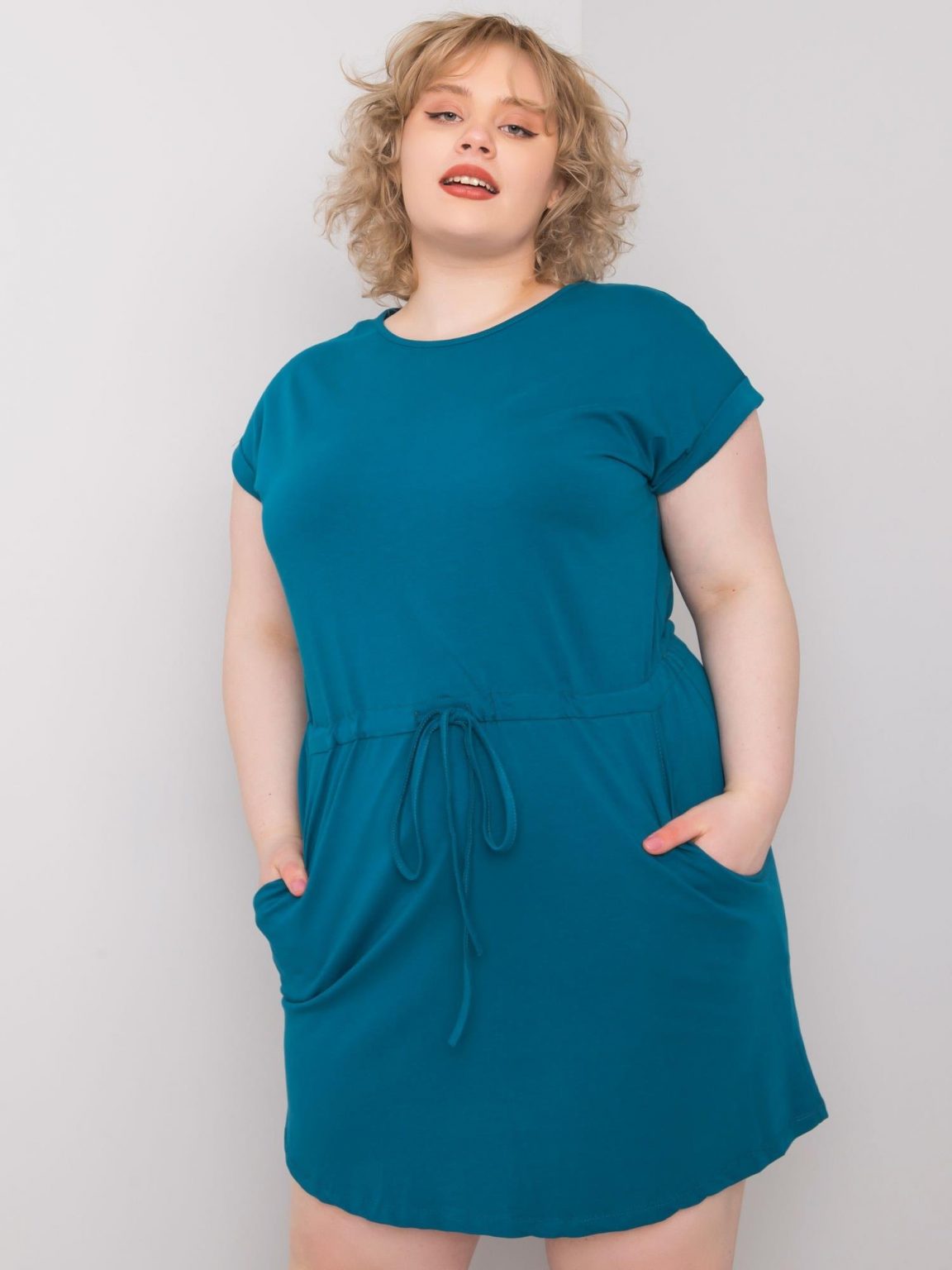 Morska sukienka plus size basic Kori