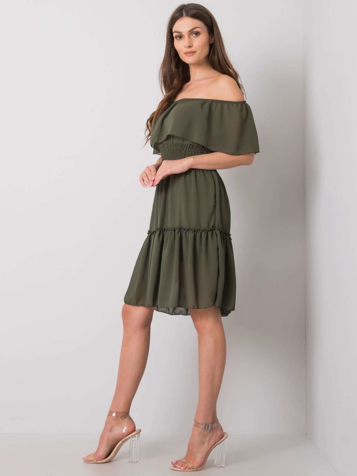 Khaki sukienka hiszpanka Eria
