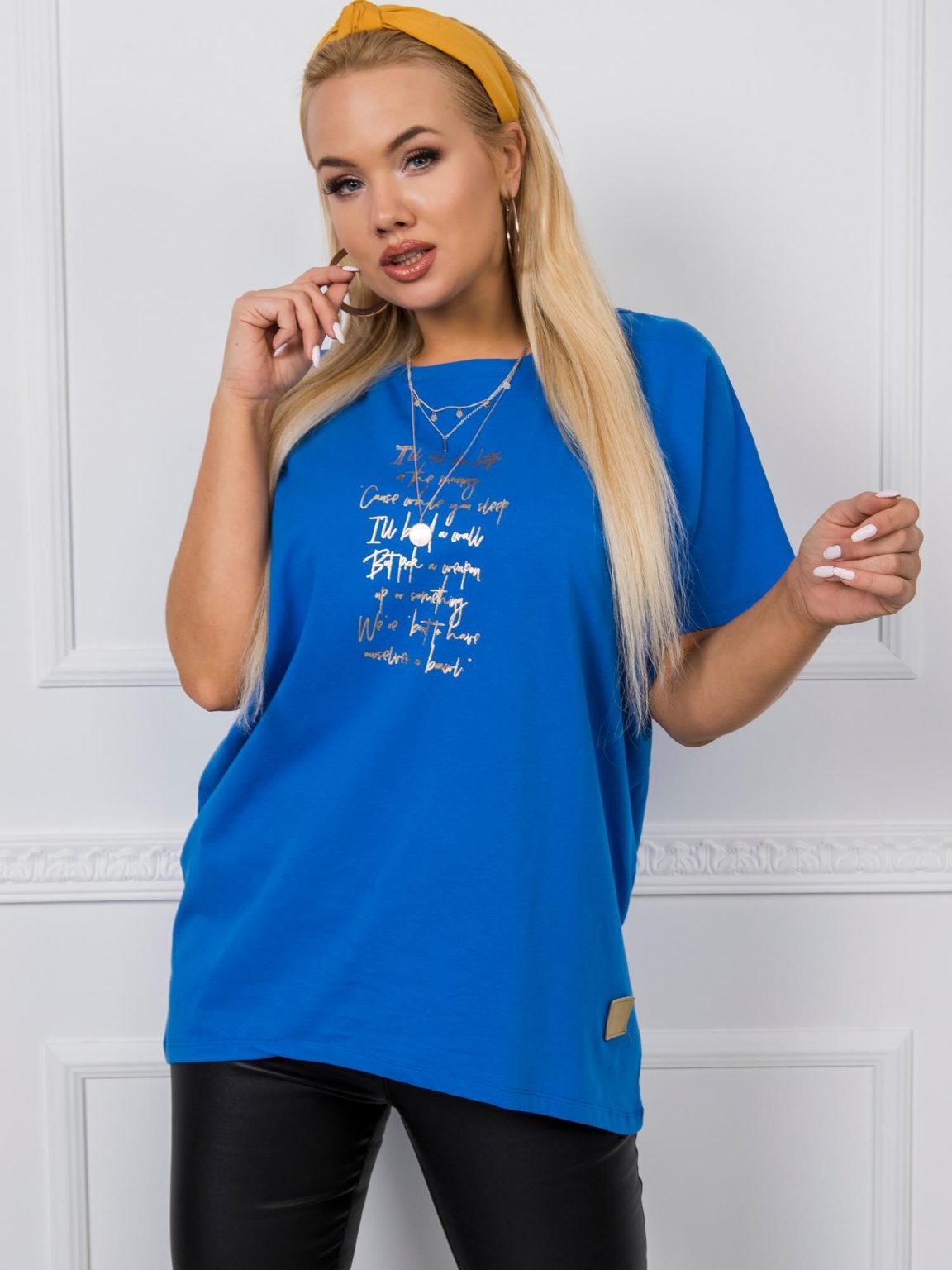 Ciemnoniebieska bluzka plus size Jelissa