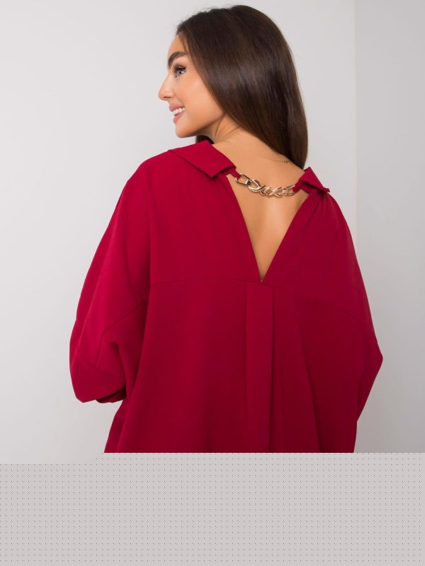 Bordowa sukienka oversize Elaria