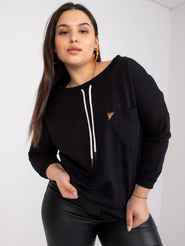 Czarna krótka dresowa bluza plus size Louna