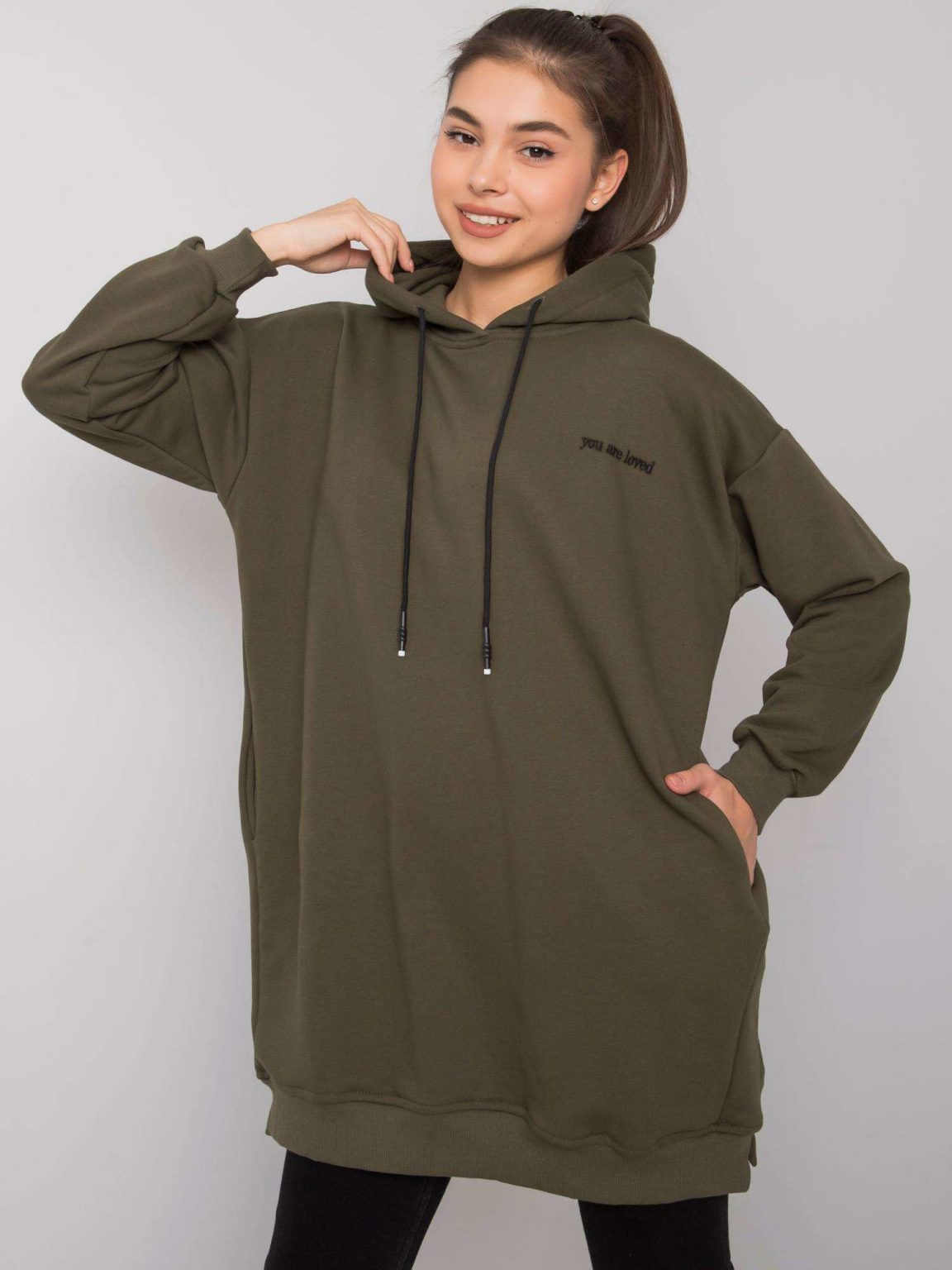Khaki bluza z kieszeniami Indira