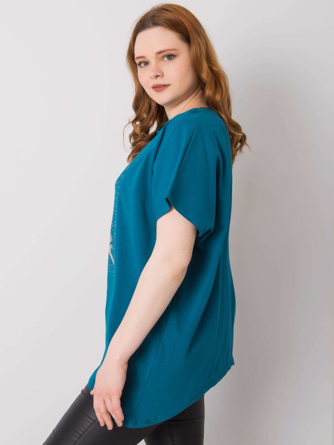 Morska bluzka plus size z nadrukiem Wilma