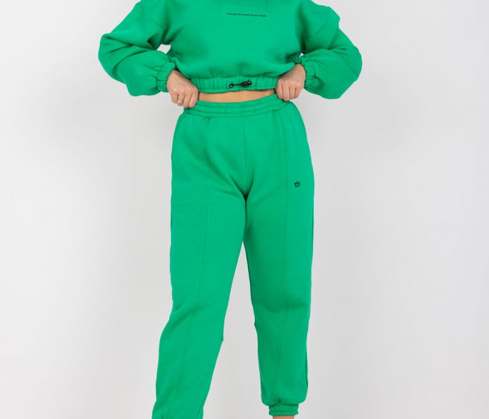 Hurtownia Zielony dresowy komplet plus size ze spodniami Maleah