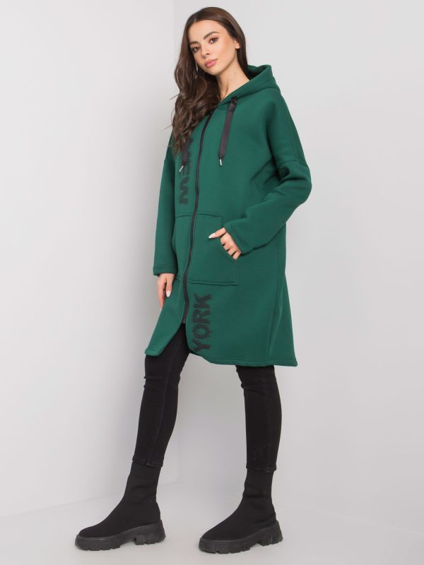 Ciemnozielona bluza rozpinana z kapturem Lorient