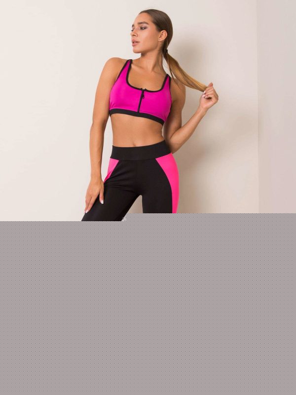 Czarno-różowe legginsy Missy FOR FITNESS