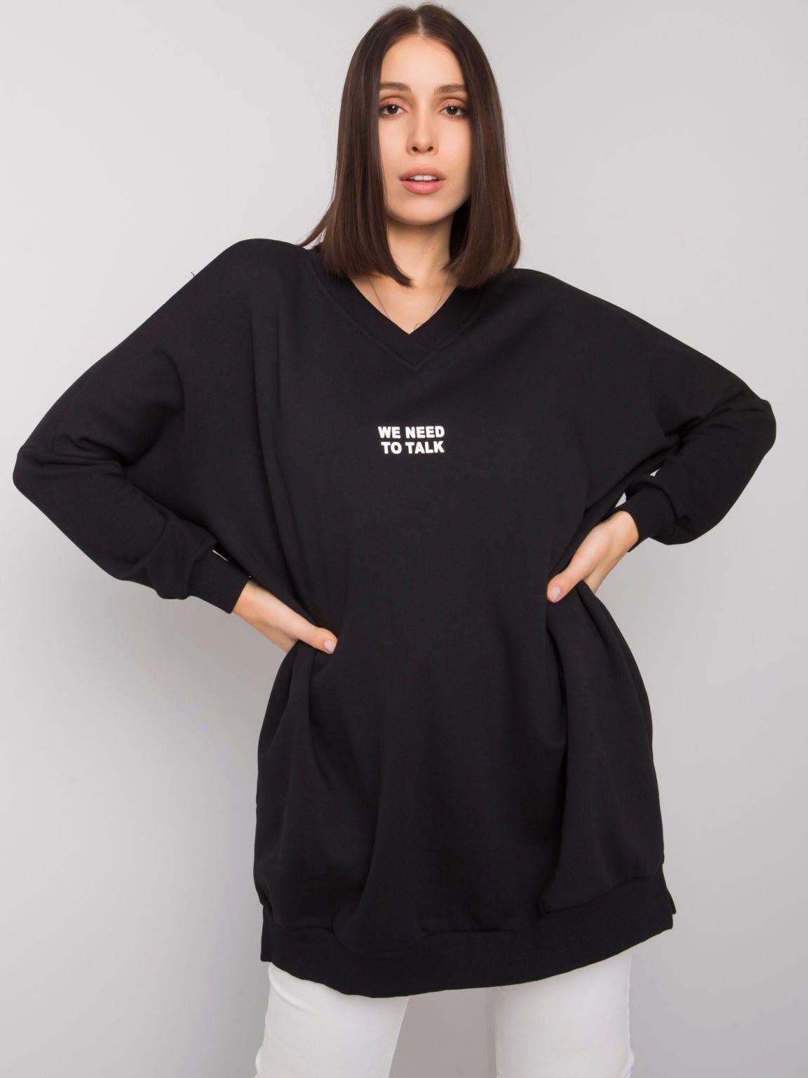 Czarna tunika plus size bawełniana Raella