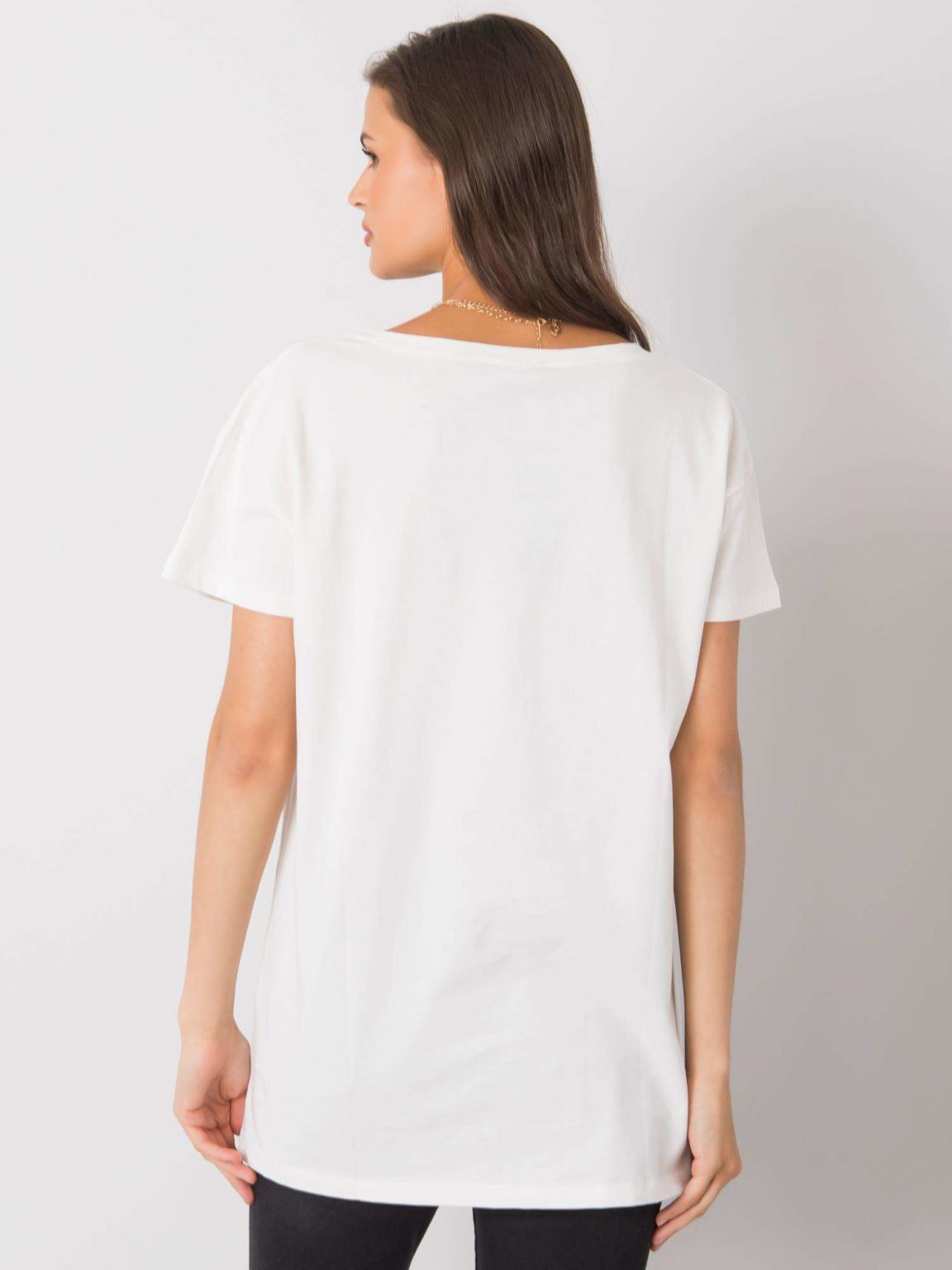Ecru t-shirt z napisem Denma