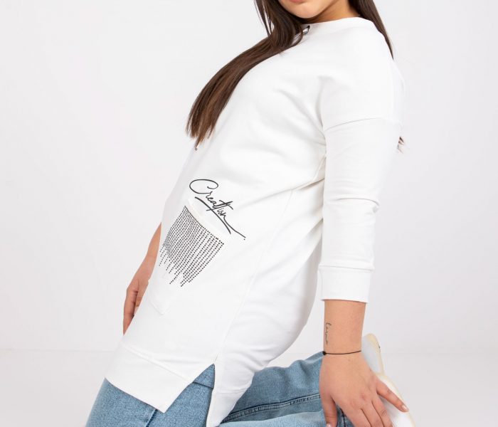 Hurtownia Ecru dresowa tunika plus size bawełniana Sylviane