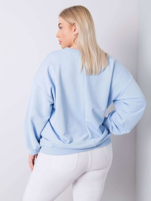 Jasnoniebieska bluza dresowa plus size z bawełny Mischa
