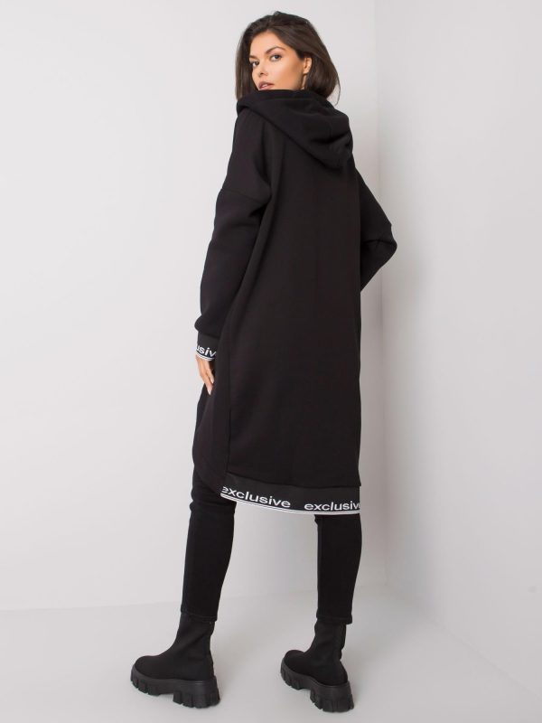 Czarna rozpinana bluza z kapturem Mayar