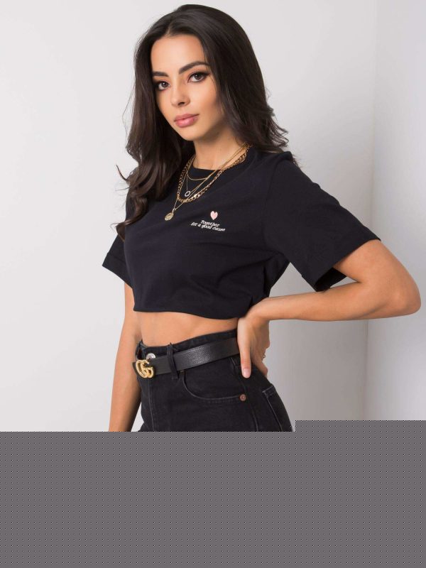 Czarny t-shirt bawełniany Guida