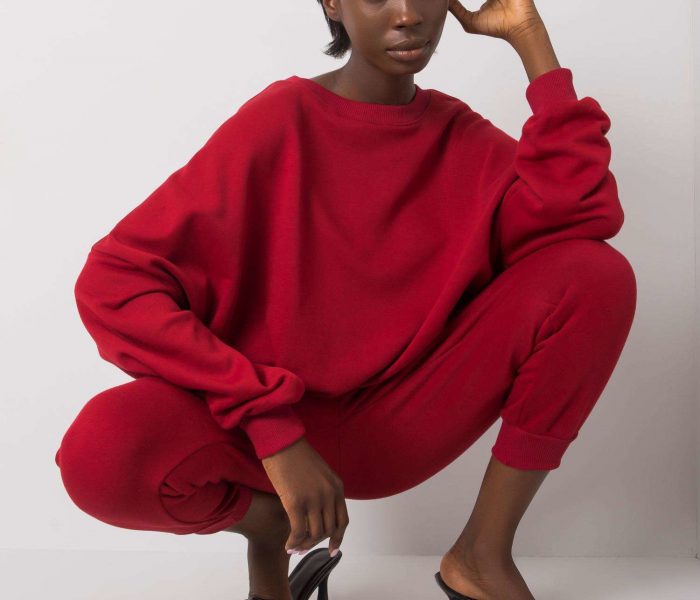 Hurtownia Bordowy komplet dresowy Amandine