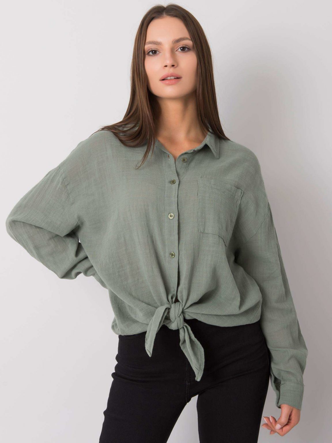 Khaki koszula bawełniana Etta OCH BELLA