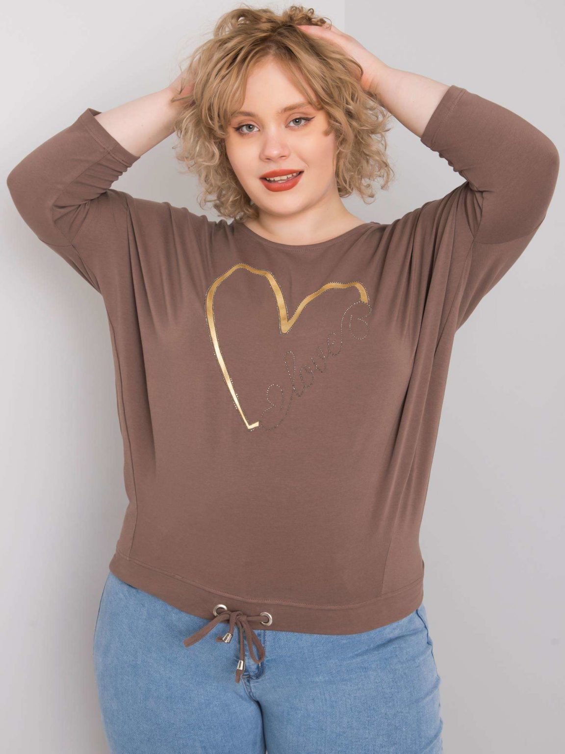 Brązowa bluzka plus size Adah