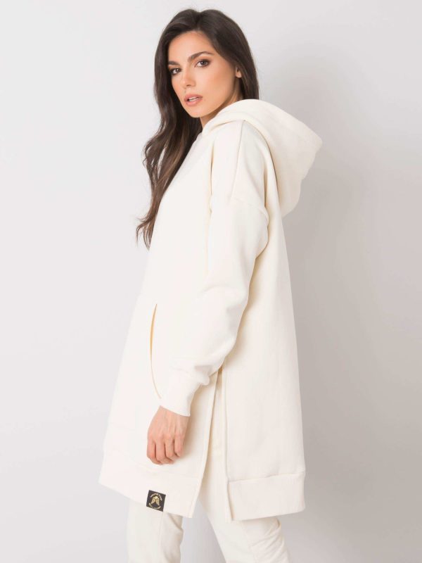 Ecru bluza z rozcięciami Marion