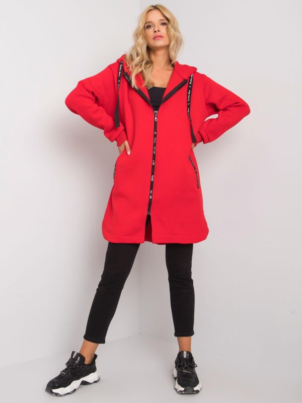 Czerwona bluza z kapturem Tinley