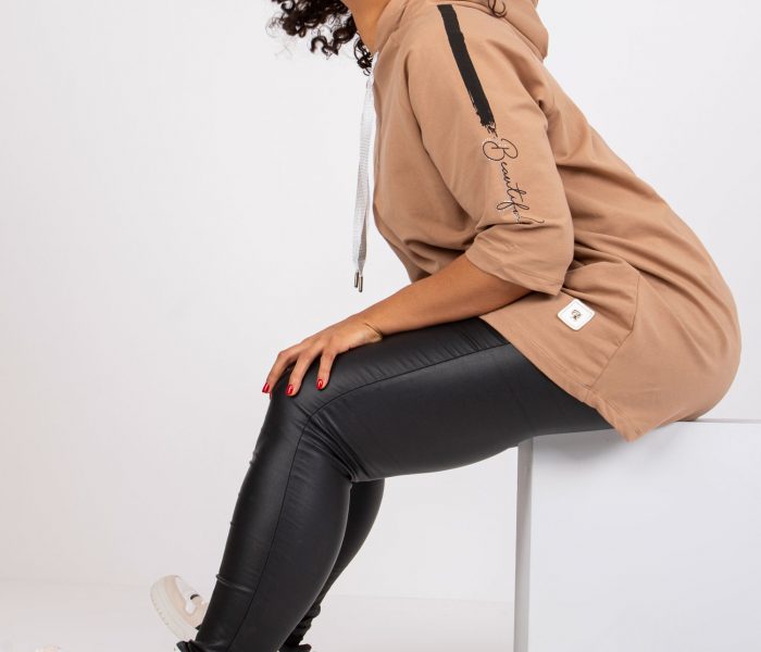 Hurtownia Camelowa dresowa bluza plus size rozpinana Miley