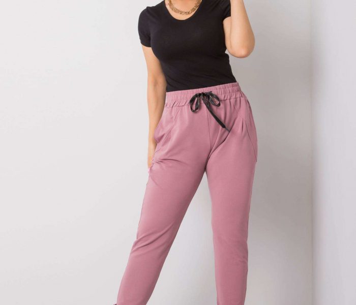 Hurtownia Liliowe spodnie dresowe plus size Anais