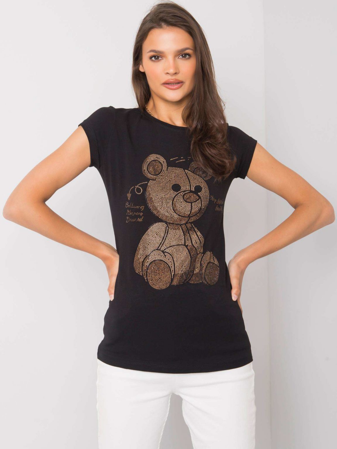 Czarny t-shirt z aplikacją Misha