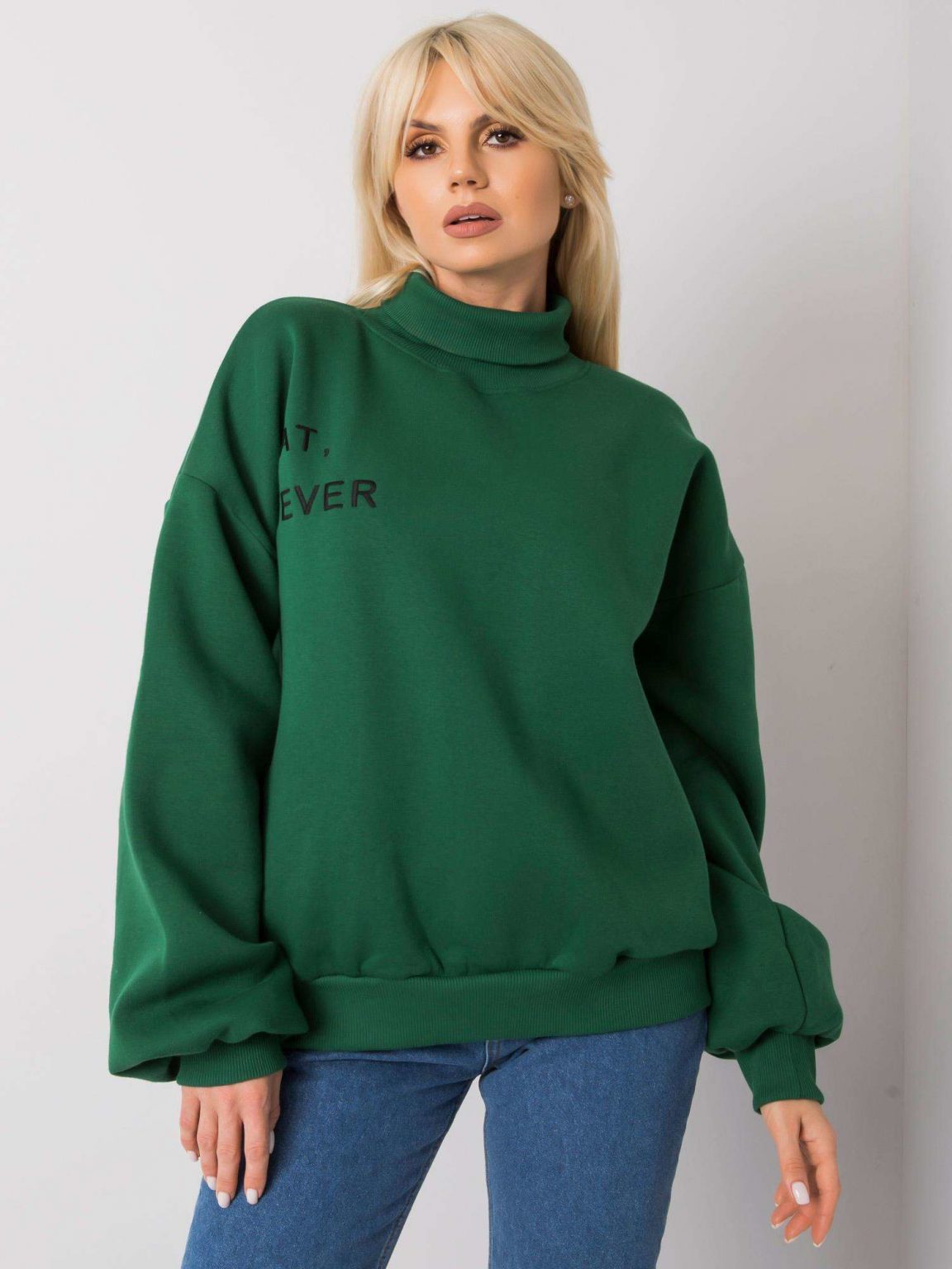 Ciemnozielona ocieplana bluza oversize Kelly