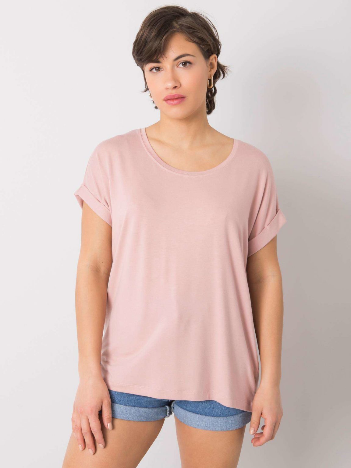 Brudnoróżowy t-shirt Dafne RUE PARIS