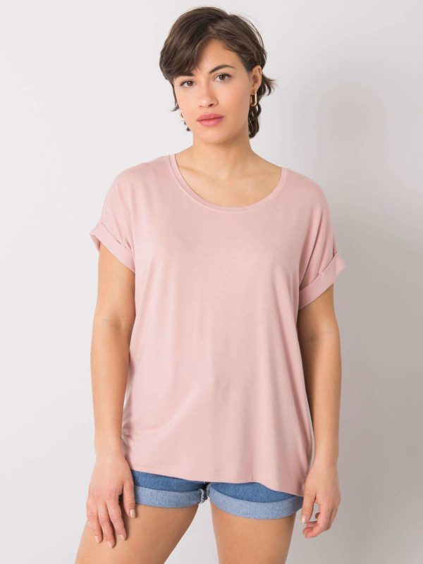 Brudnoróżowy t-shirt Dafne RUE PARIS