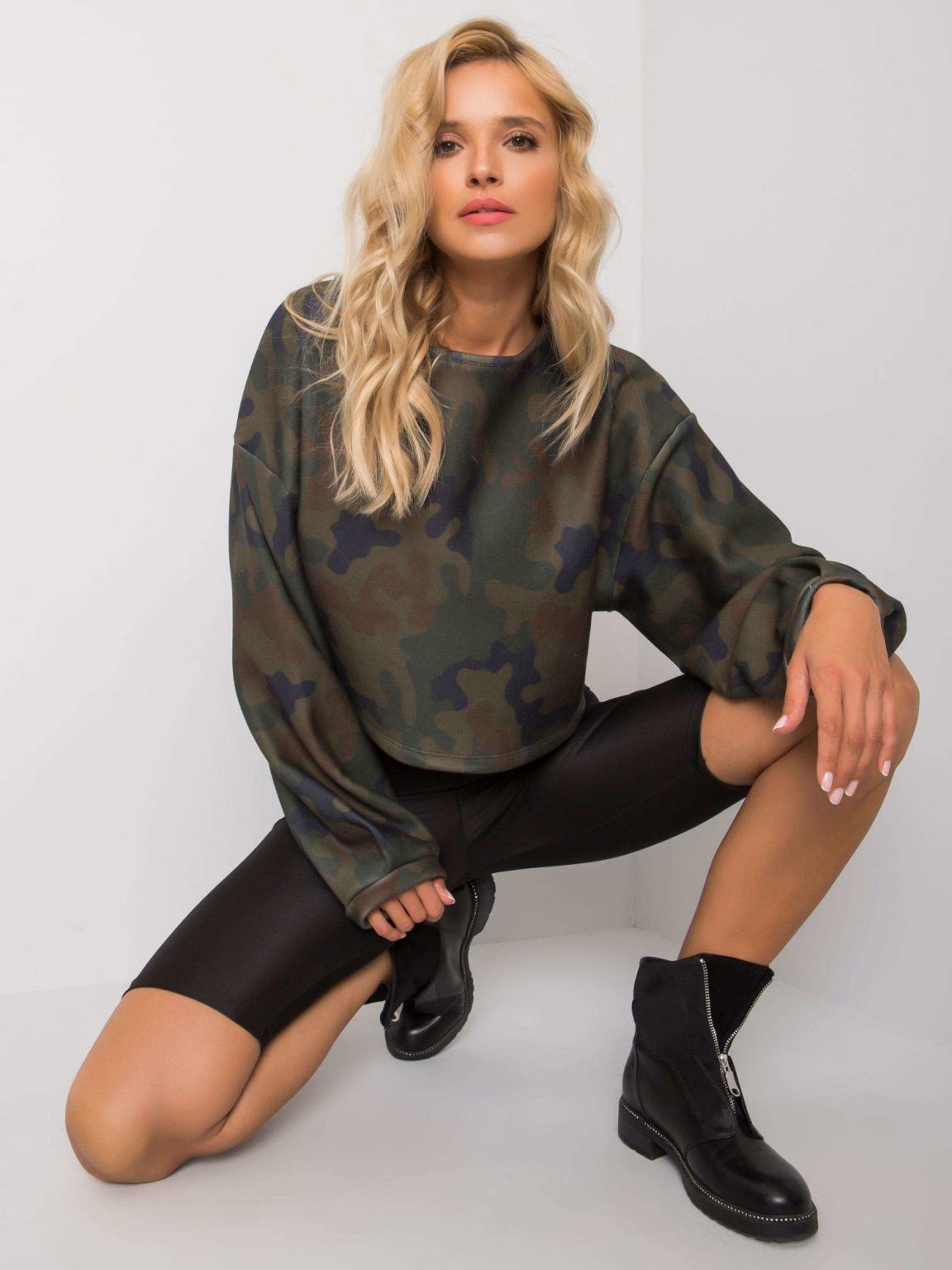 Khaki bluza bez kaptura Malaika