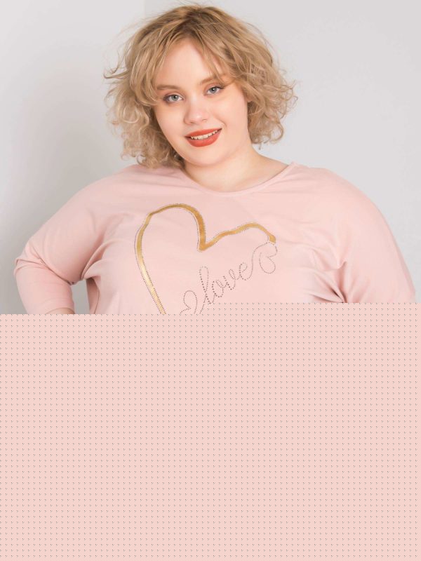 Brudnoróżowa bluzka plus size Adah