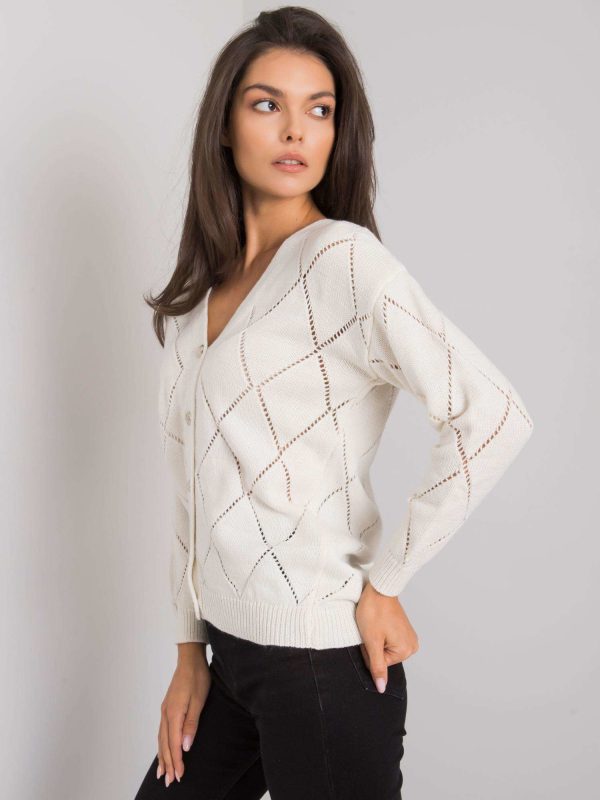 Ecru sweter rozpinany Elisabete RUE PARIS