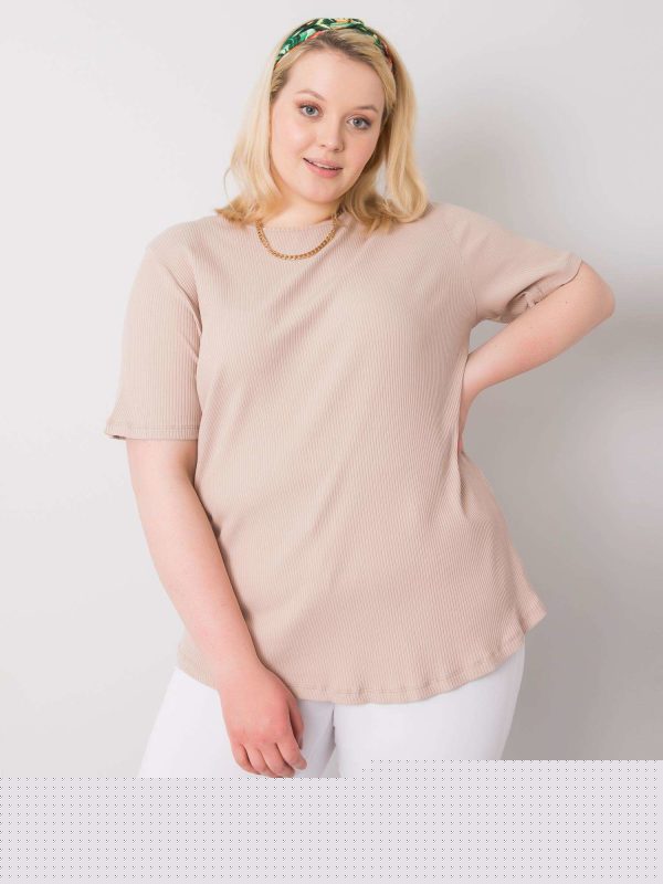 Beżowa bluzka plus size Stella
