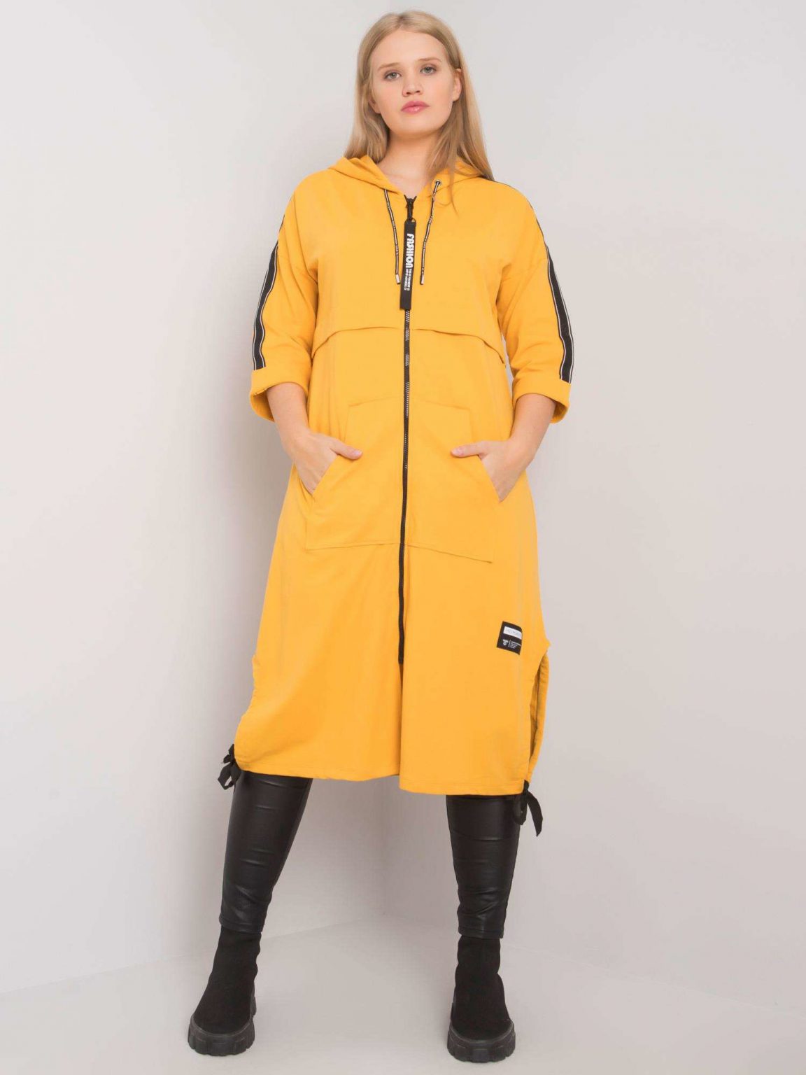 Żółta długa bluza plus size Aydin