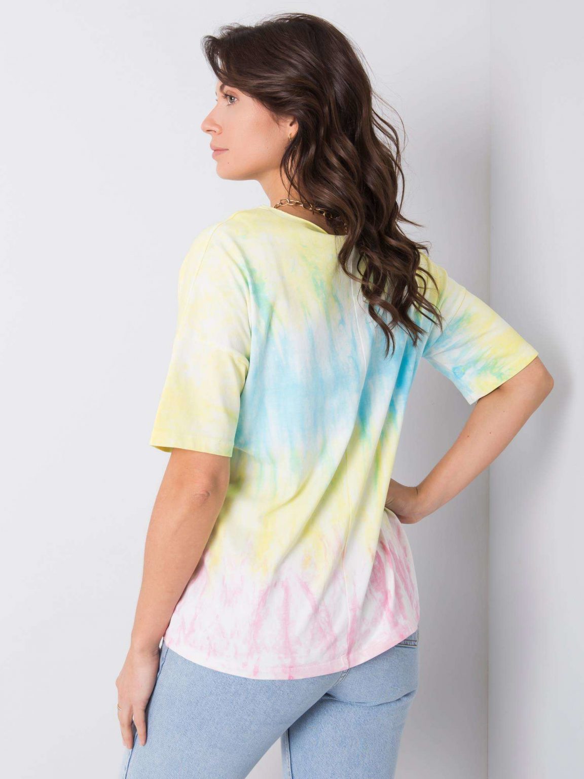 Żółto-niebieski t-shirt Janae