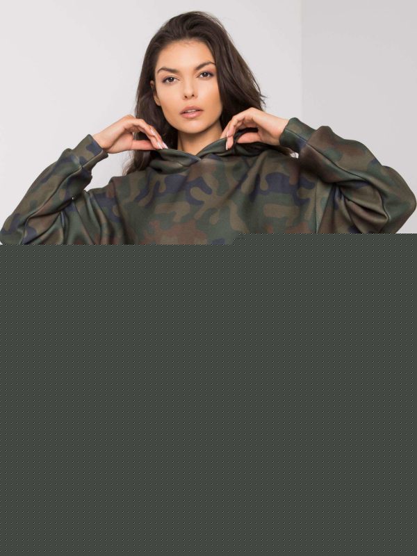 Khaki bluza damska z kapturem Ilida