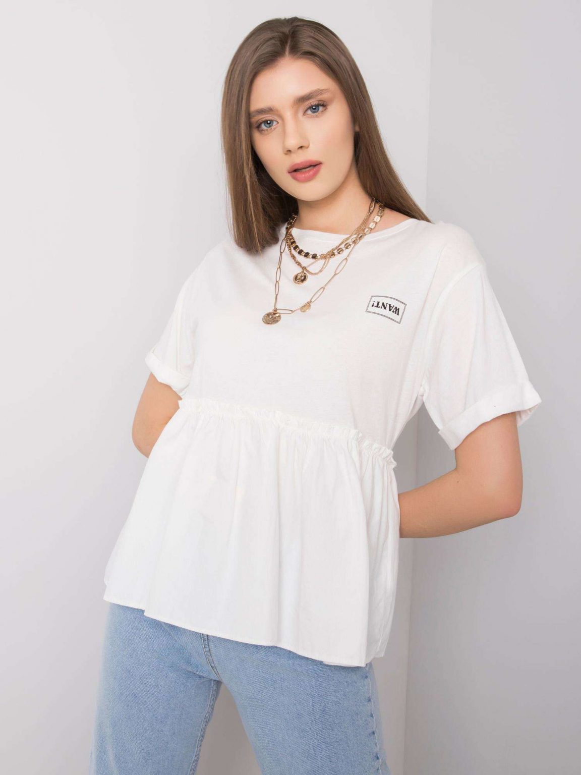 Biały t-shirt Maddison RUE PARIS