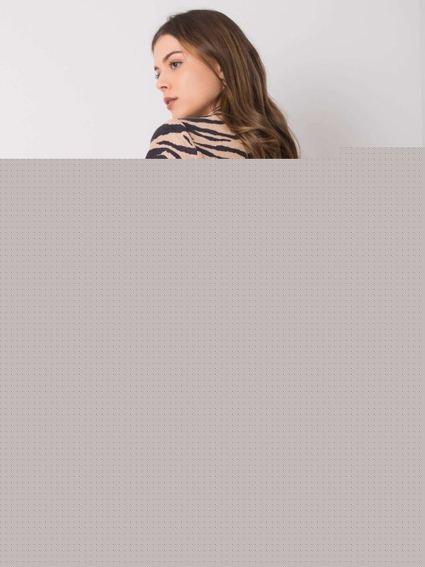 Beżowo-czarny płaszcz damski Missouri