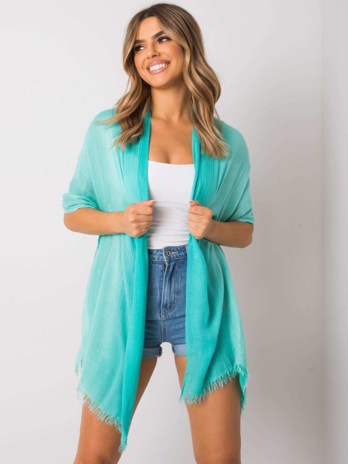 Turkusowa chusta bawełniana