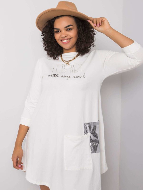 Ecru sukienka z bawełny Billie