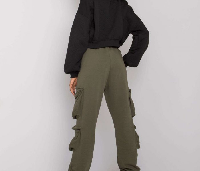 Hurtownia Khaki damskie spodnie dresowe z kieszeniami Mila RUE PARIS