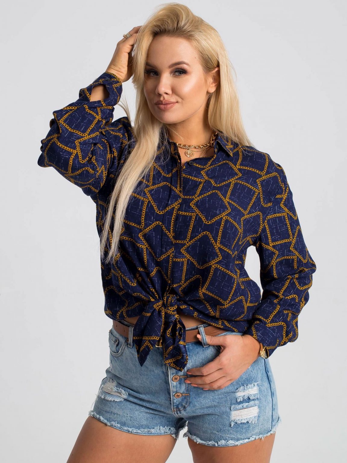 Granatowa koszula plus size Daliah RUE PARIS