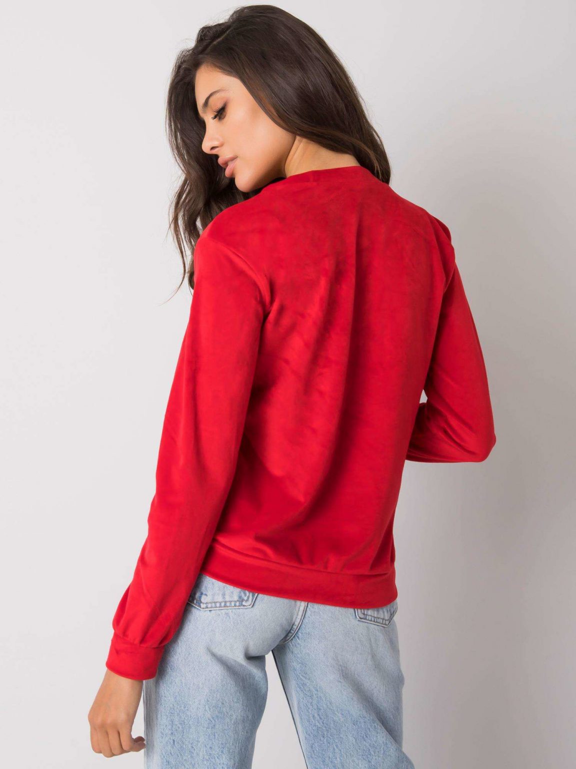 Czerwona bluza welurowa Cristobel