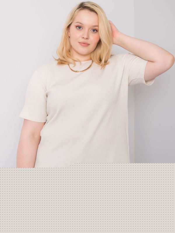 Jasnobeżowa bluzka plus size Stella